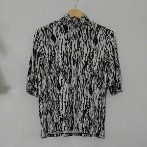 Black & White Blouse Soft and Stretchy Blouse